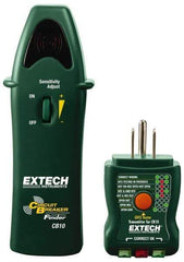 Extech - 110 to 125 VAC, 47 to 63 Hz, LED Display Circuit Breaker Finder - 9 Volt, Includes Battery, GFCI Transmitter, Receiver - Apex Tool & Supply