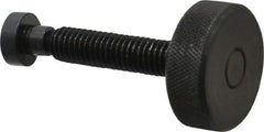 Gibraltar - 3/8-16 Knurled Shoulderless Swivel Pad Tip Grade C-12L14 Steel Thumb Screw - 2.55" OAL, 1-1/4" Head Diam x 7/16" Head Height, Black Oxide Finish - Apex Tool & Supply