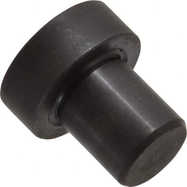 Gibraltar - 1-3/32" OAL, 3/8" Head Height, 1" OD, 52100 Steel, Unground, Press Fit Rest Button - Black Oxide Coating, 5/8" Pin Diam - Apex Tool & Supply