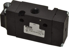 Parker - 1/4", 3-Way Body Ported Stacking Solenoid Valve - 1.4 CV Rate, Air Return, 1.89" High x 3.88" Long - Apex Tool & Supply