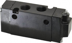 Parker - 3/8", 4-Way Body Ported Stacking Solenoid Valve - 1.4 CV Rate, Air Return, 1.89" High x 4.37" Long - Apex Tool & Supply