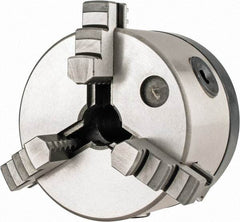 Interstate - 3 Jaws, 4" Diam, Self Centering Manual Lathe Chuck - 5C Mount Spindle, 0.765" Through Hole Diam, Cast Iron - Apex Tool & Supply