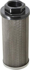 Flow Ezy Filters - 100 Mesh, 76 LPM, 20 GPM, 3.2" Diam, Female Suction Strainer without Bypass - 1 1/4 Port NPT, 7.4" Long - Apex Tool & Supply