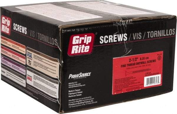 Value Collection - #8, 2-1/2" OAL, Phillips Drive Bugle Head, Steel Drywall Screws - Black Phosphate Finish, Grade 1018 - Apex Tool & Supply