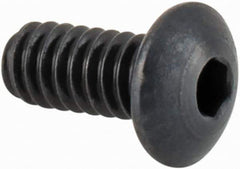 Camcar - #2-56 UNC Hex Socket Drive, Button Screw - Alloy Steel, Black Oxide Finish, Fully Threaded, 3/16" Length Under Head - Apex Tool & Supply
