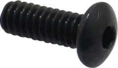 Camcar - #2-56 UNC Hex Socket Drive, Button Screw - Alloy Steel, Black Oxide Finish, Fully Threaded, 1/4" Length Under Head - Apex Tool & Supply