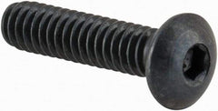 Camcar - #2-56 UNC Hex Socket Drive, Button Screw - Alloy Steel, Black Oxide Finish, Fully Threaded, 3/8" Length Under Head - Apex Tool & Supply