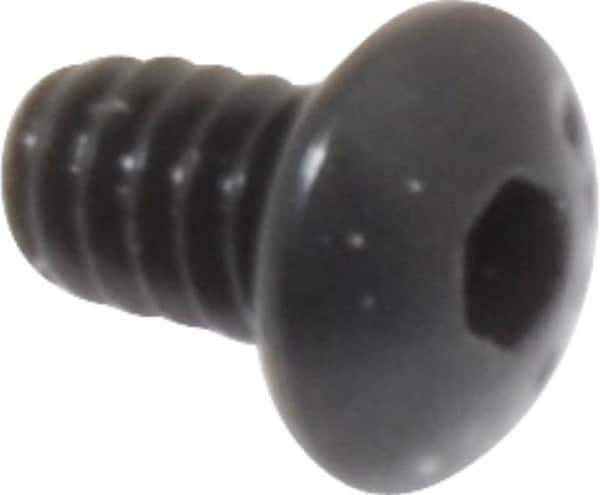 Camcar - #4-40 UNC Hex Socket Drive, Button Screw - Alloy Steel, Black Oxide Finish, Fully Threaded, 3/16" Length Under Head - Apex Tool & Supply