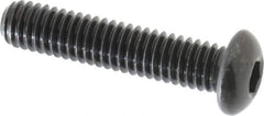 Made in USA - 5/16-18 UNC Hex Socket Drive, Button Screw - Alloy Steel, Black Oxide Finish, Fully Threaded, 1-1/2" Length Under Head - Apex Tool & Supply