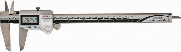 Mitutoyo - 0 to 200mm Range, 0.01mm Resolution, IP67 Electronic Caliper - Stainless Steel with 50mm Stainless Steel Jaws, 0.001" Accuracy - Apex Tool & Supply