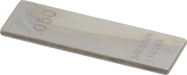 Mitutoyo - 0.05" Rectangular Steel Gage Block - Accuracy Grade 0, Includes Certificate of Inspection - Apex Tool & Supply