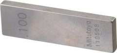 Mitutoyo - 0.1" Rectangular Steel Gage Block - Accuracy Grade 0, Includes Certificate of Inspection - Apex Tool & Supply