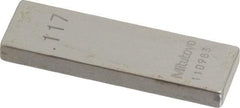 Mitutoyo - 0.117" Rectangular Steel Gage Block - Accuracy Grade 0, Includes Certificate of Inspection - Apex Tool & Supply