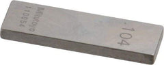 Mitutoyo - 0.104" Rectangular Steel Gage Block - Accuracy Grade 0, Includes Certificate of Inspection - Apex Tool & Supply