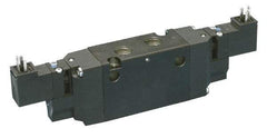 Parker - 4-Way Body Ported Stacking Solenoid Valve - 24 VDC, 1.4 CV Rate, 7.51" Long - Apex Tool & Supply