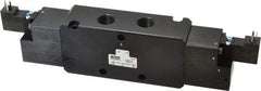Parker - 4-Way Body Ported Stacking Solenoid Valve - 120 VAC, 5.7 CV Rate, 11.29" Long - Apex Tool & Supply