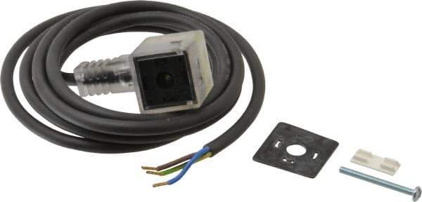 Parker - Solenoid Valve Lighted 3 Pin Connector - 30mm x 6 Ft. Cord - Apex Tool & Supply