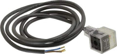 Parker - Solenoid Valve Lighted 3 Pin Connector - 30mm x 6 Ft. Cord - Apex Tool & Supply
