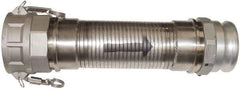 Kuriyama of America - 240" OAL, 3" ID, Flexible Metal Hose Assembly - 3" Fitting, Part A Adapter x Part D Coupler End Connections, Aluminum Fitting, 304 Stainless Steel Hose - Apex Tool & Supply