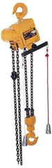 Harrington Hoist - 1 Ton Load Limit, 10' Max Height Top Hook Air Hoist - 19 FPM Lift Speed, 20.4" Min Headroom, Pull Cord Control - Apex Tool & Supply