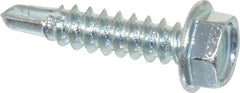 Value Collection - #8, Hex Washer Head, Hex Drive, 3/4" Length Under Head, #2 Point, Self Drilling Screw - Grade 2 Steel, Zinc-Plated Finish - Apex Tool & Supply