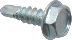 Value Collection - #10, Hex Washer Head, Hex Drive, 5/8" Length Under Head, #3 Point, Self Drilling Screw - Grade 2 Steel, Zinc-Plated Finish - Apex Tool & Supply
