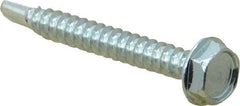 Value Collection - #10, Hex Washer Head, Hex Drive, 1-1/2" Length Under Head, #3 Point, Self Drilling Screw - Grade 2 Steel, Zinc-Plated Finish - Apex Tool & Supply