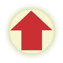 NMC - Anti-Skid Polyester Floor Sign - Round, Red on Glow (Yellow), Adhesive Backed, For Exit, Entrance & Directional - Apex Tool & Supply