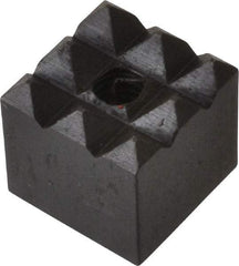 Fairlane - 1/2" Square, 10-32 Thread, 1/2" High, Coarse Tooth Grade, Diamond Serration, High Speed Steel, Square Positioning Gripper - 0.03 x 45A° Chamfer, Black Oxide Finish - Apex Tool & Supply