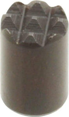 Fairlane - 8-32 Thread, 1/4" Diam, 3/8" High, Threaded, Extra Fine Tooth Grade Diamond Serration Tooth Pattern, High Speed Steel, Round Positioning Gripper - Black Oxide Coated - Apex Tool & Supply