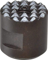Fairlane - 10-32 Thread, 1/2" Diam, 1/2" High, Threaded, Extra Fine Tooth Grade Diamond Serration Tooth Pattern, High Speed Steel, Round Positioning Gripper - 3/16" Flat Width, Black Oxide Coated - Apex Tool & Supply