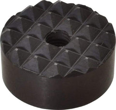 Fairlane - 1/4-28 Thread, 1" Diam, 1/2" High, Threaded, Coarse Tooth Grade Diamond Serration Tooth Pattern, High Speed Steel, Round Positioning Gripper - 3/16" Flat Width, Black Oxide Coated - Apex Tool & Supply