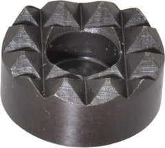 Fairlane - 3/4" Diam, 3/8" High, No. 10 C Bore SHCS, Counterbored, Coarse Tooth Grade Diamond Serration Tooth Pattern, High Speed Steel, Round Positioning Gripper - Black Oxide Coated - Apex Tool & Supply