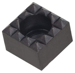 Fairlane - 3/4" Square, 1/2" High, 1/4 C Bore SHCS Size, Fine Tooth Grade, Diamond Serration, High Speed Steel, Square Positioning Gripper - 0.03 x 45A° Chamfer, 5/16" Counterbore Depth, Black Oxide Finish - Apex Tool & Supply