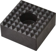 Fairlane - 1" Square, 1/2" High, 1/4 C Bore SHCS Size, Fine Tooth Grade, Diamond Serration, High Speed Steel, Square Positioning Gripper - 0.03 x 45A° Chamfer, 5/16" Counterbore Depth, Black Oxide Finish - Apex Tool & Supply