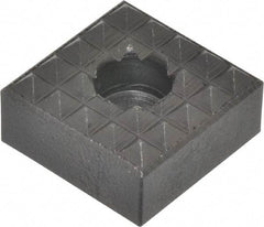 Fairlane - 1" Square, 1/2" High, 1/4 C Bore SHCS Size, Coarse Tooth Grade, Diamond Serration, High Speed Steel, Square Positioning Gripper - 0.03 x 45A° Chamfer, 5/16" Counterbore Depth, Black Oxide Finish - Apex Tool & Supply