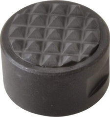Fairlane - 1/4-28 Thread, 3/4" Diam, 1/2" High, Threaded, Fine Tooth Grade Diamond Serration Tooth Pattern, Carbide Tipped, Round Positioning Gripper - 3/16" Flat Width, Uncoated - Apex Tool & Supply