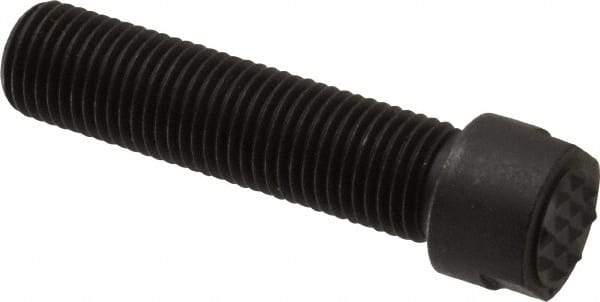 Fairlane - Serrated Tooth, 3/8-24, 1/8" Internal Hex, 1-1/2" Shank Length, 1-1/2" Thread Length, Black Oxide Finish, Round Head, Adjustable Positioning Gripper - 3/8" Pad Diam, 1/2" Hex, 0.15" Head Height, Extra Fine Tooth Grade - Apex Tool & Supply