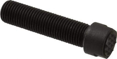 Fairlane - Serrated Tooth, 3/8-24, 1/8" Internal Hex, 1-1/2" Shank Length, 1-1/2" Thread Length, Black Oxide Finish, Round Head, Adjustable Positioning Gripper - 3/8" Pad Diam, 1/2" Hex, 0.15" Head Height, Extra Fine Tooth Grade - Apex Tool & Supply