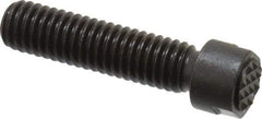 Fairlane - Serrated Tooth, 3/8-16, 1/8" Internal Hex, 1-1/2" Shank Length, 1-1/2" Thread Length, Black Oxide Finish, Round Head, Adjustable Positioning Gripper - 3/8" Pad Diam, 1/2" Hex, 0.15" Head Height, Extra Fine Tooth Grade - Apex Tool & Supply