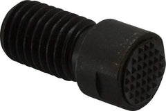 Fairlane - Serrated Tooth, 5/8-11, 1/4" Internal Hex, 1" Shank Length, 1" Thread Length, Black Oxide Finish, Round Head, Adjustable Positioning Gripper - 5/8" Pad Diam, 3/4" Hex, 1/4" Head Height, Extra Fine Tooth Grade - Apex Tool & Supply