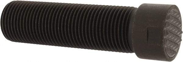 Fairlane - Serrated Tooth, 3/4-16, 5/16" Internal Hex, 2-1/2" Shank Length, 2-1/2" Thread Length, Black Oxide Finish, Round Head, Adjustable Positioning Gripper - 3/4" Pad Diam, 7/8" Hex, 1/4" Head Height, Fine Tooth Grade - Apex Tool & Supply