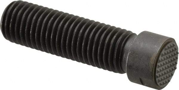 Fairlane - Serrated Tooth, 3/4-10, 5/16" Internal Hex, 2-1/2" Shank Length, 2-1/2" Thread Length, Black Oxide Finish, Round Head, Adjustable Positioning Gripper - 3/4" Pad Diam, 7/8" Hex, 1/4" Head Height, Extra Fine Tooth Grade - Apex Tool & Supply