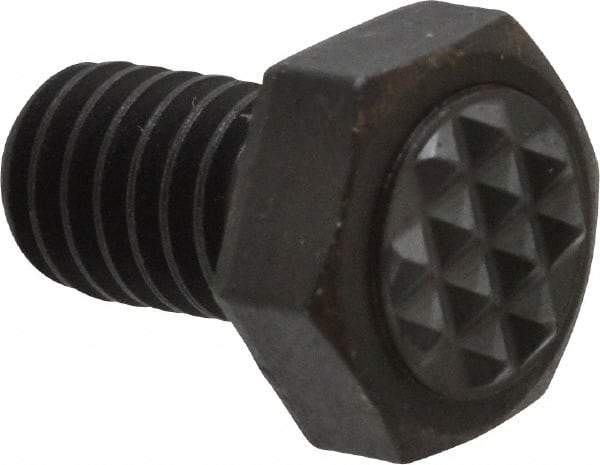 Fairlane - Serrated Tooth, 5/16-18, 1/2" Shank Length, 1/2" Thread Length, Black Oxide Finish, Hex Head, Adjustable Positioning Gripper - 3/8" Pad Diam, 1/2" Hex, 1/4" Head Height, Extra Fine Tooth Grade - Apex Tool & Supply