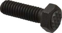 Fairlane - Serrated Tooth, 5/16-18, 1" Shank Length, 1" Thread Length, Black Oxide Finish, Hex Head, Adjustable Positioning Gripper - 3/8" Pad Diam, 1/2" Hex, 1/4" Head Height, Extra Fine Tooth Grade - Apex Tool & Supply