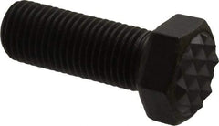 Fairlane - Serrated Tooth, 3/8-24, 1" Shank Length, 1" Thread Length, Black Oxide Finish, Hex Head, Adjustable Positioning Gripper - 1/2" Pad Diam, 9/16" Hex, 9/32" Head Height, Fine Tooth Grade - Apex Tool & Supply