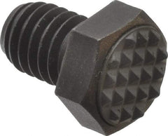 Fairlane - Serrated Tooth, 3/8-16, 1/2" Shank Length, 1/2" Thread Length, Black Oxide Finish, Hex Head, Adjustable Positioning Gripper - 1/2" Pad Diam, 9/16" Hex, 9/32" Head Height, Extra Fine Tooth Grade - Apex Tool & Supply