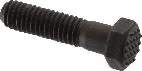 Fairlane - Serrated Tooth, 3/8-16, 1-1/2" Shank Length, 1-1/8" Thread Length, Black Oxide Finish, Hex Head, Adjustable Positioning Gripper - 1/2" Pad Diam, 9/16" Hex, 9/32" Head Height, Extra Fine Tooth Grade - Apex Tool & Supply