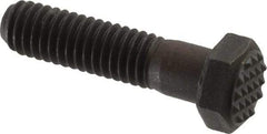 Fairlane - Serrated Tooth, 3/8-16, 1-1/2" Shank Length, 1-1/8" Thread Length, Black Oxide Finish, Hex Head, Adjustable Positioning Gripper - 1/2" Pad Diam, 9/16" Hex, 9/32" Head Height, Extra Fine Tooth Grade - Apex Tool & Supply