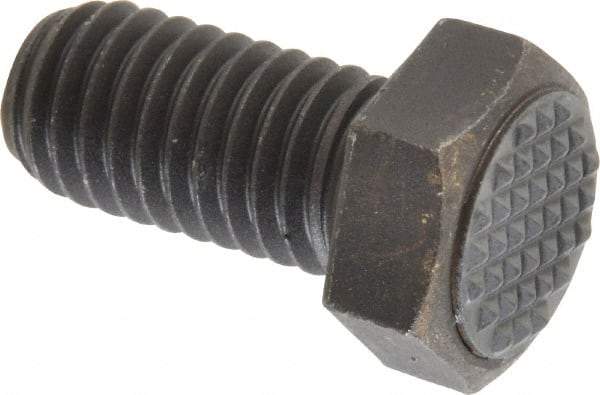 Fairlane - Serrated Tooth, 1/2-13, 1" Shank Length, 1" Thread Length, Black Oxide Finish, Hex Head, Adjustable Positioning Gripper - 5/8" Pad Diam, 3/4" Hex, 23/64" Head Height, Extra Fine Tooth Grade - Apex Tool & Supply